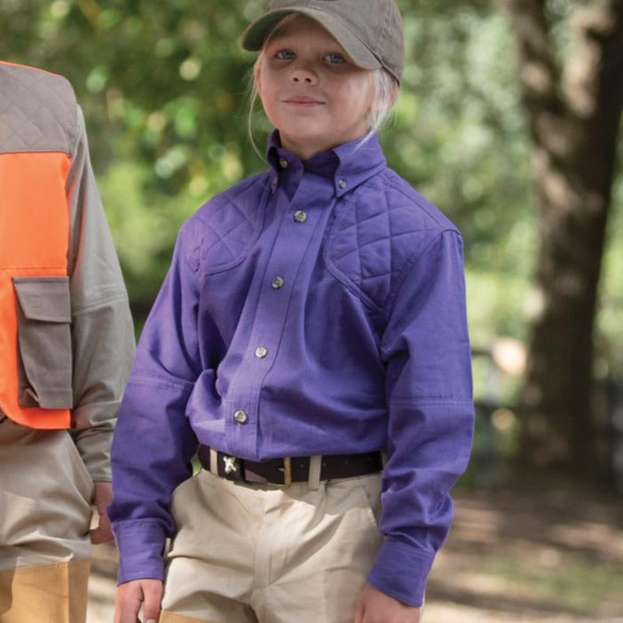 Kevin's Children's 100% Cotton Shooting Shirt-CHILDRENS CLOTHING-PURPLE-S-Kevin's Fine Outdoor Gear & Apparel