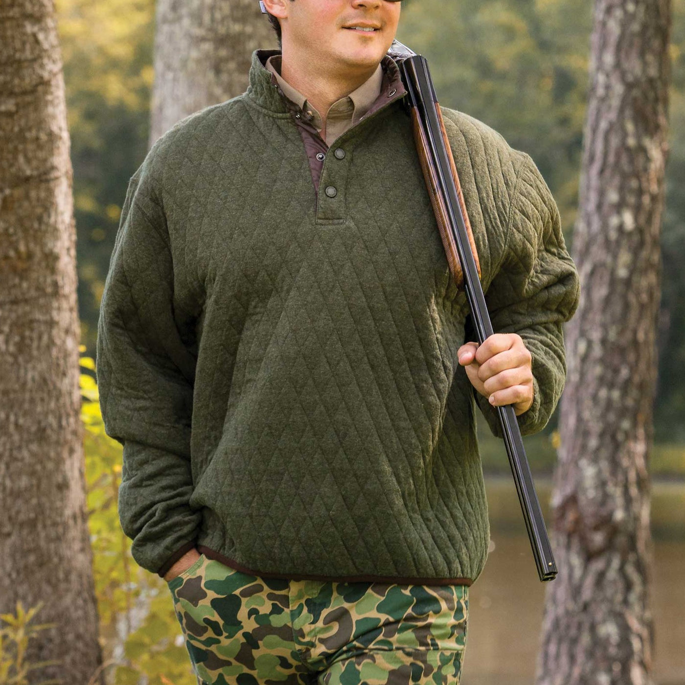 Kevin's Quilted Snap Mock Pullover-Men's Outerwear-Kevin's Fine Outdoor Gear & Apparel