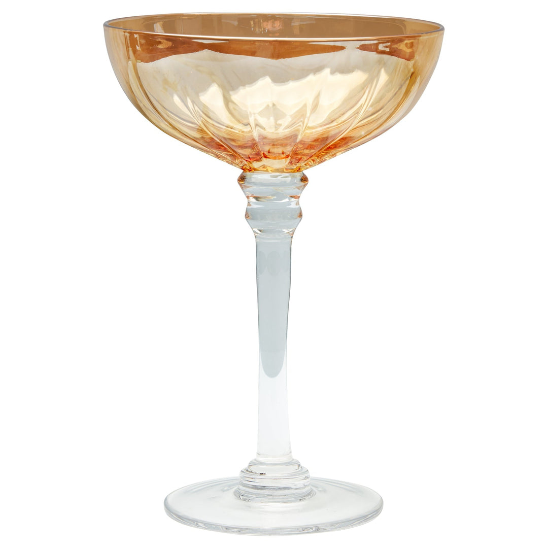 Sophistiplate Glass Stemmed Coupe Stella Glass 12.5oz-Home/Giftware-Gold/Clear-Kevin's Fine Outdoor Gear & Apparel