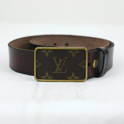 LV Buckle W/leather belt-JEWELRY-Lisa Phipps-LV-32-Kevin's Fine Outdoor Gear & Apparel