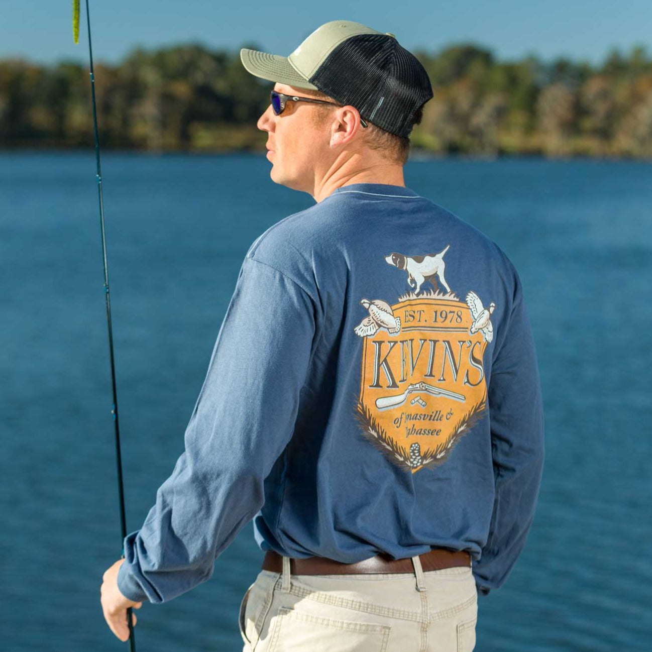 Kevin's Long Sleeve Distressed Crest T-Shirt-T-Shirts-Kevin's Fine Outdoor Gear & Apparel