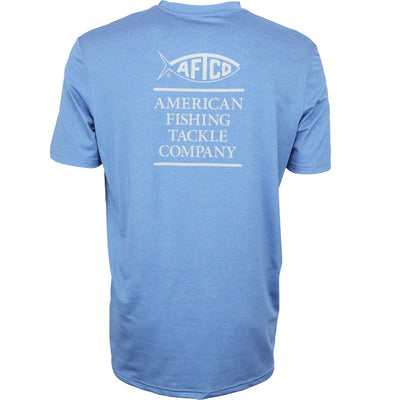 Aftco Stax Airomesh Short Sleeve Performance Shirt-MENS CLOTHING-Nautical Blue Heather-S-Kevin's Fine Outdoor Gear & Apparel