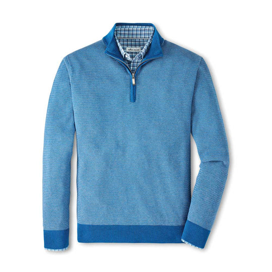 Peter Millar Byron Textured Quarter-Zip-MENS CLOTHING-Nautilus Blue-M-Kevin's Fine Outdoor Gear & Apparel