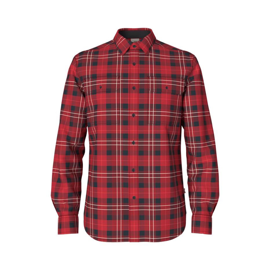 The North Face Men's Long Sleeve Arroyo Flannel Shirt-Men's Clothing-Rage Red Plaid-S-Kevin's Fine Outdoor Gear & Apparel