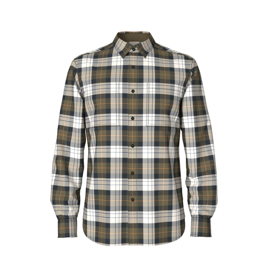 The North Face Men's Long Sleeve Arroyo Light Weight Flannel Shirt-Men's Clothing-Military Olive-S-Kevin's Fine Outdoor Gear & Apparel