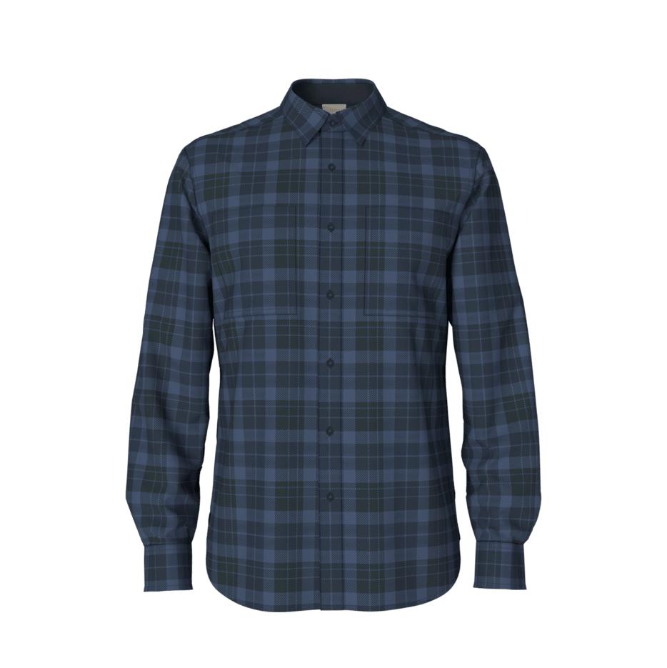 The North Face Men's Long Sleeve Arroyo Light Weight Flannel Shirt-Men's Clothing-Shady Blue-S-Kevin's Fine Outdoor Gear & Apparel