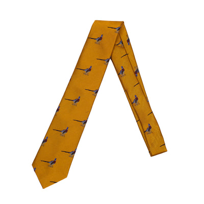 Kevin's Finest Sporting Life Ties-Men's Accessories-Pheasant-Yellow-Kevin's Fine Outdoor Gear & Apparel
