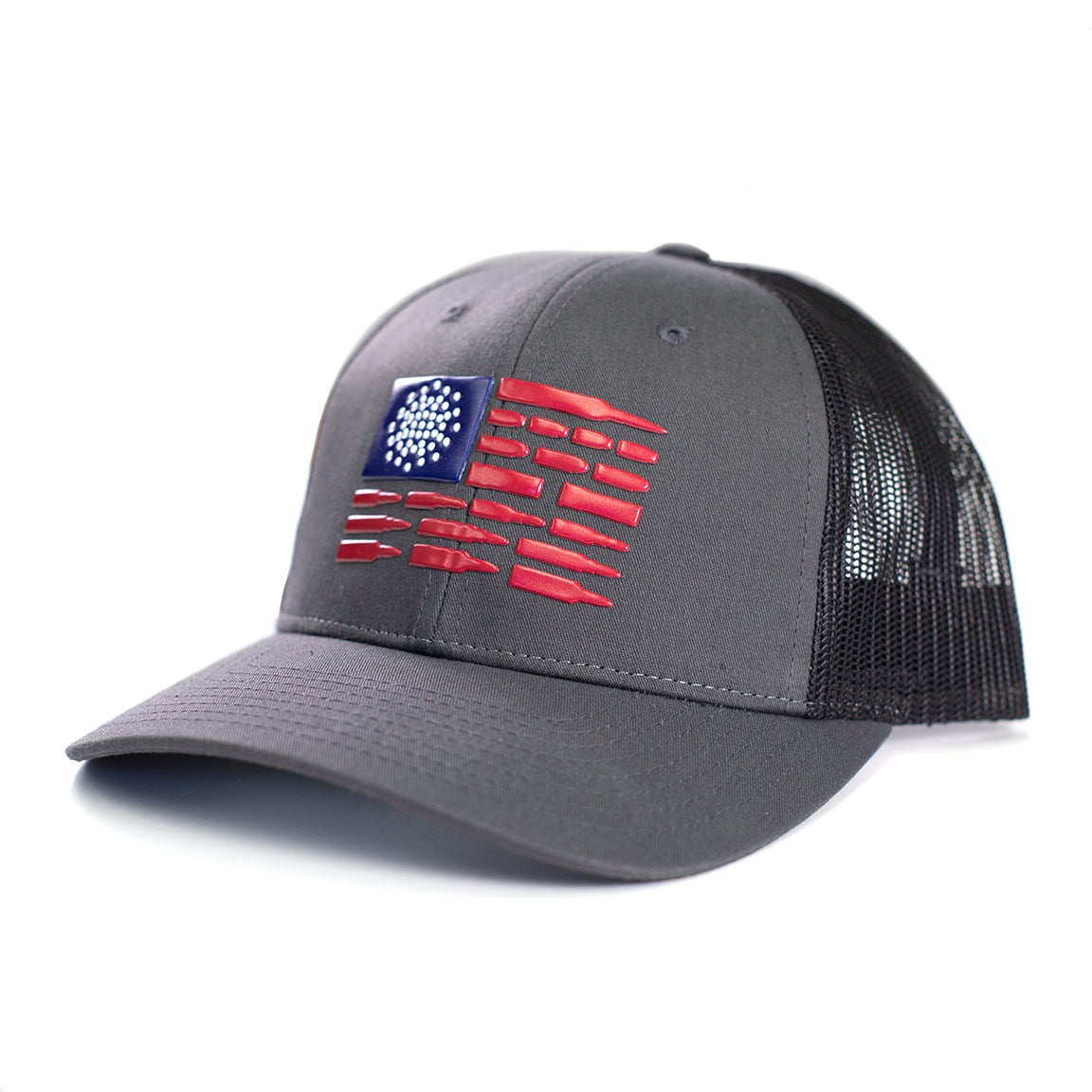 Kevin's Ammo Yard Flag Trucker Cap-Hats-Charcoal/Black-Kevin's Fine Outdoor Gear & Apparel