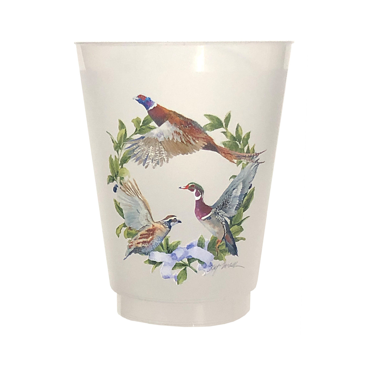 Kevin's Upland Wreath Frosted Shatterproof Cups-HOME/GIFTWARE-Kevin's Fine Outdoor Gear & Apparel
