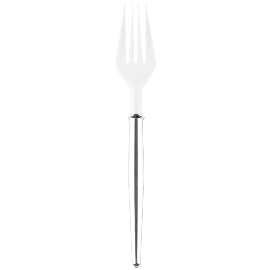 Silver Bella Plastic Cocktail Forks 20 pc-HOME/GIFTWARE-White / Metallic Silver-Kevin's Fine Outdoor Gear & Apparel