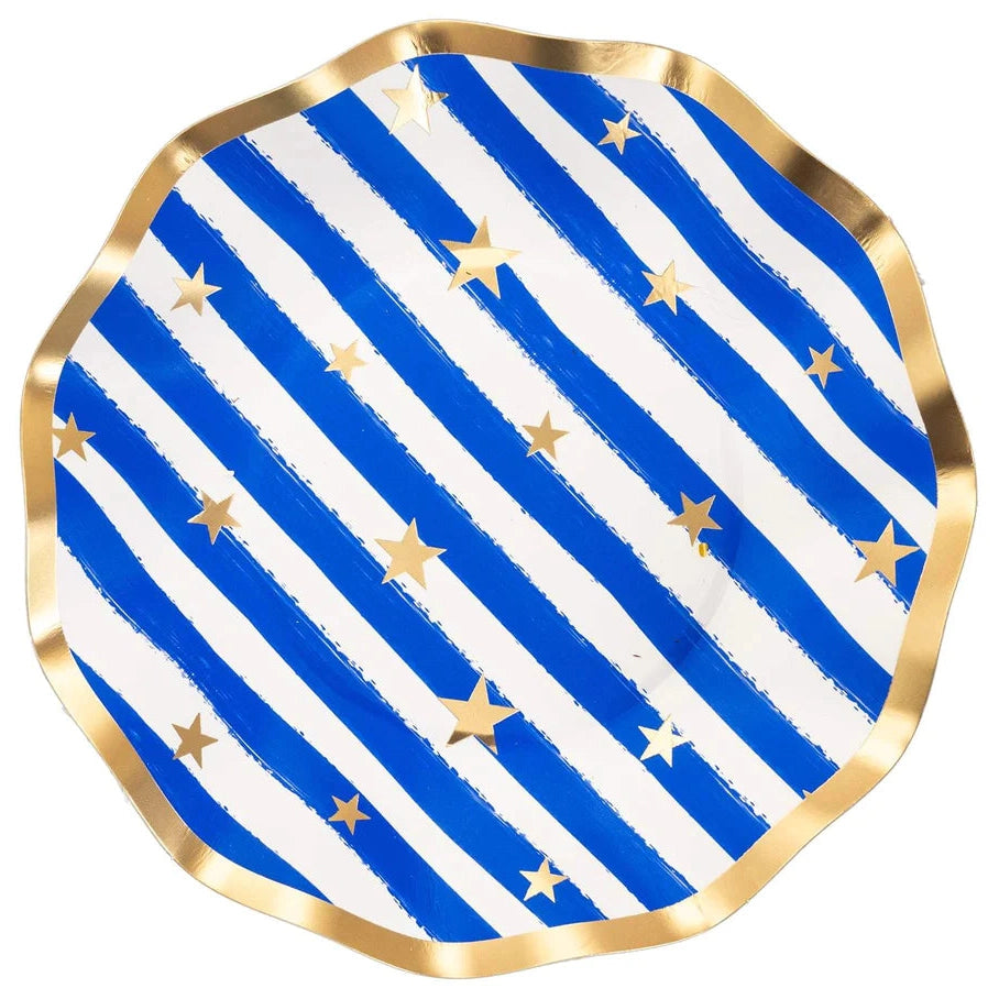 Sophistiplate Wavy Salad Plate Patriotic Confetti-Home/Giftware-Blue & White-Kevin's Fine Outdoor Gear & Apparel