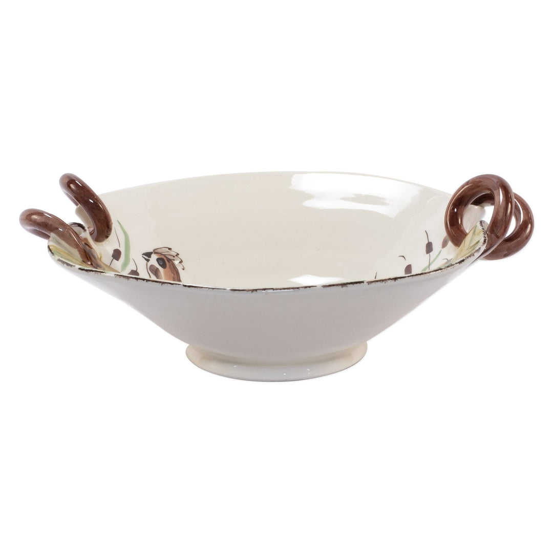 Vietri Wildlife Quail Handled Scallop Bowl-HOME/GIFTWARE-Quail-Kevin's Fine Outdoor Gear & Apparel