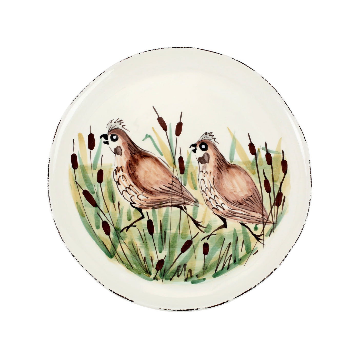 Vietri Wildlife Quail Round Platter-Home/Giftware-Kevin's Fine Outdoor Gear & Apparel