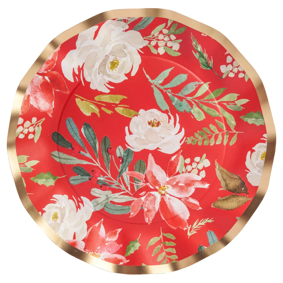 Sophistiplate Winter Blossom Foil Dinner Plates-Paper Products-Kevin's Fine Outdoor Gear & Apparel