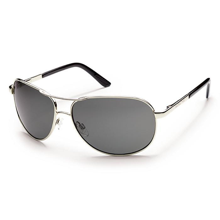 Suncloud Optics "Aviator" Polarized Sunglasses-SUNGLASSES-AVIATOR-SILVER/P-GRAY-Kevin's Fine Outdoor Gear & Apparel