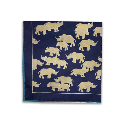 Kevin's Rhino Pocket Square-MENS CLOTHING-NAVY-Kevin's Fine Outdoor Gear & Apparel