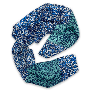 Women's Ocelot Silk Oblong Scarf-Women's Accessories-Sea Blue-Kevin's Fine Outdoor Gear & Apparel