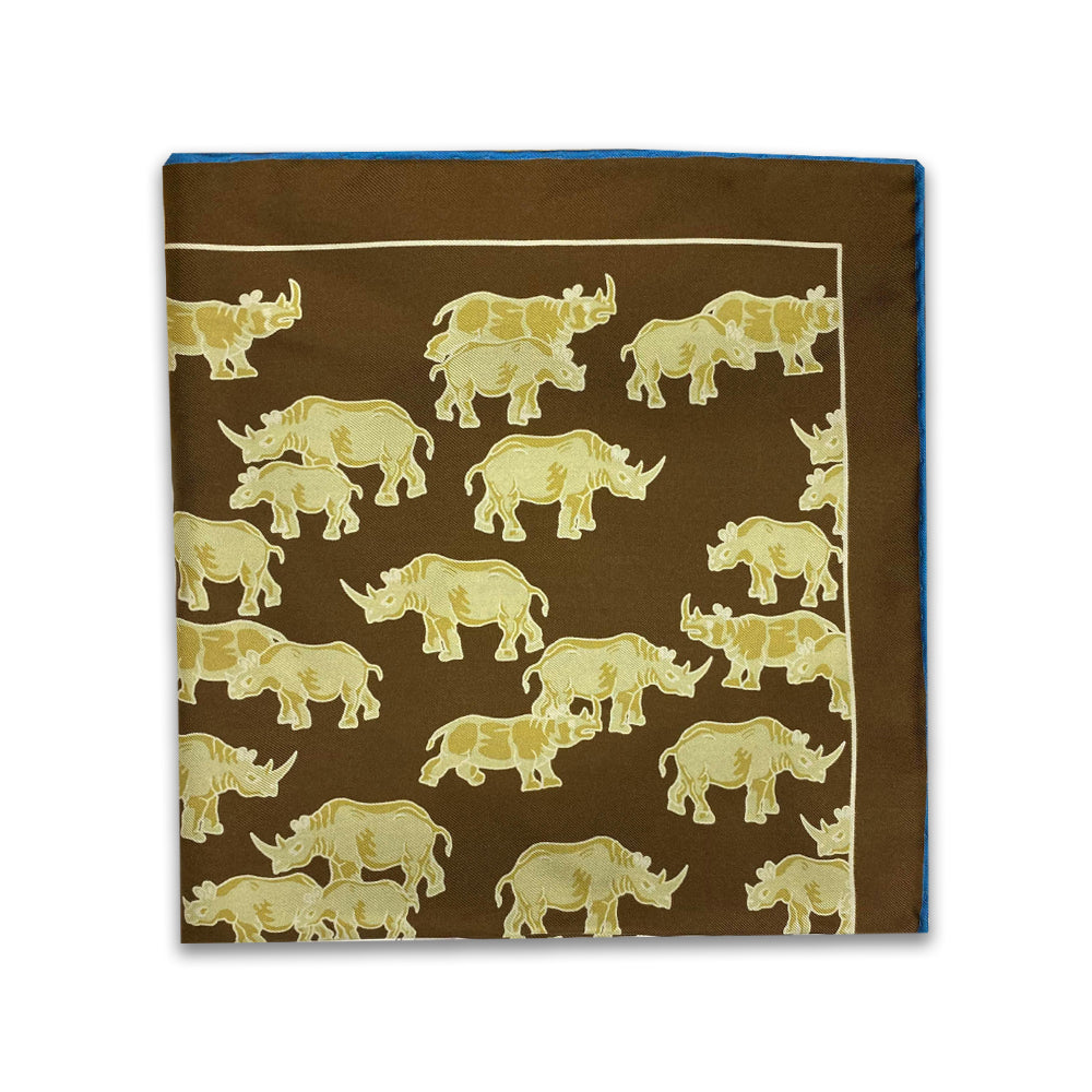 Kevin's Rhino Pocket Square-MENS CLOTHING-BROWN-Kevin's Fine Outdoor Gear & Apparel