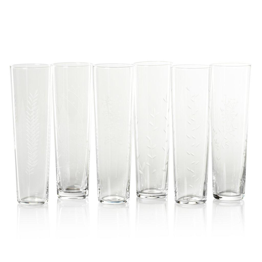 Zodax Flora Etched Champagne Flutes-HOME/GIFTWARE-Kevin's Fine Outdoor Gear & Apparel