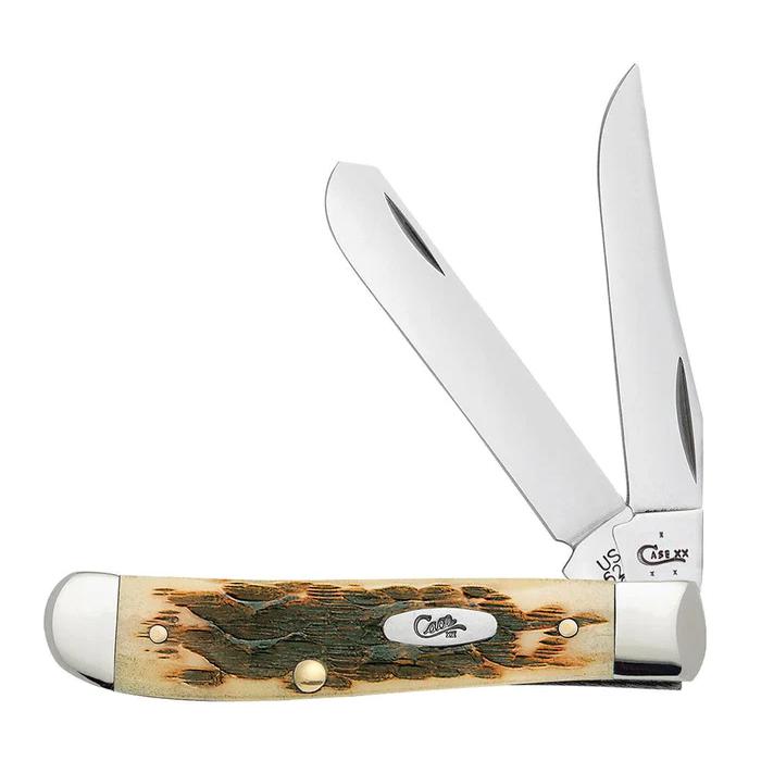 Case 00013 Amber Bone Peach Seed Jig Mini Trapper-Knives & Tools-Kevin's Fine Outdoor Gear & Apparel