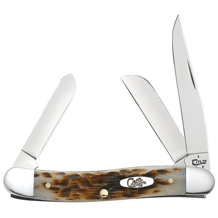 Case 00042 Peach Seed Jig Amber Bone Medium Stockman-Knives & Tools-Kevin's Fine Outdoor Gear & Apparel