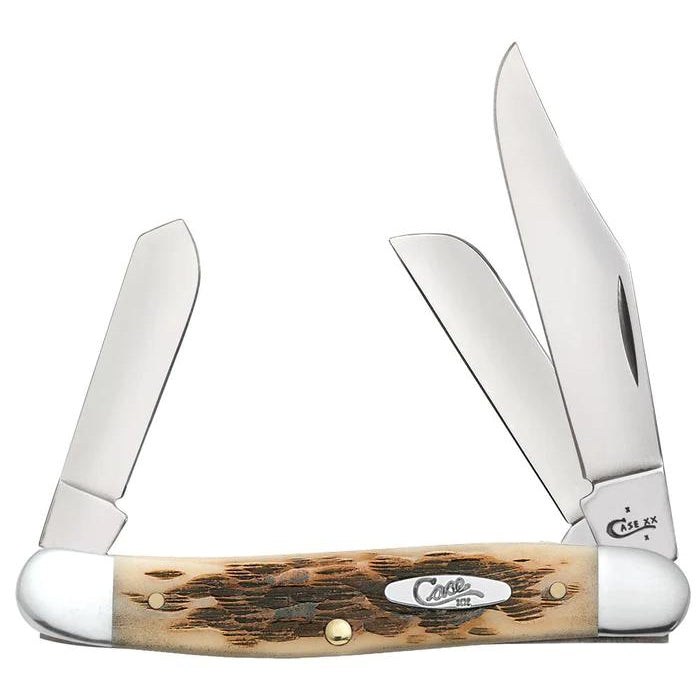 Case 00128 Peach Seed Jig Amber Bone Stockman-Knives & Tools-Kevin's Fine Outdoor Gear & Apparel