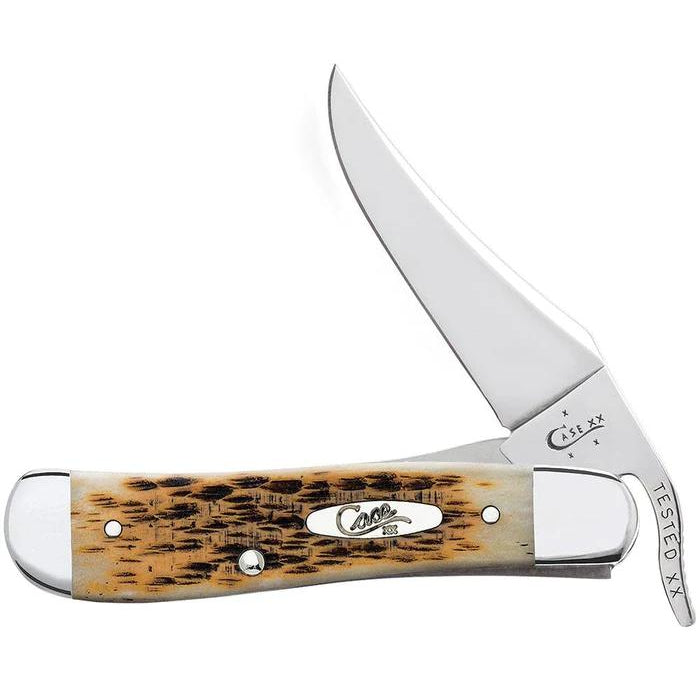 Case 00260 Amber Bone Peach Seed Jig RussLock-Knives & Tools-Kevin's Fine Outdoor Gear & Apparel