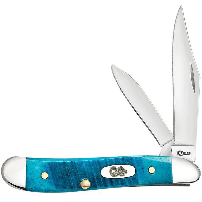Case 25596 Caribbean Blue Bone Sawcut Jig Peanut-Knives & Tools-Kevin's Fine Outdoor Gear & Apparel