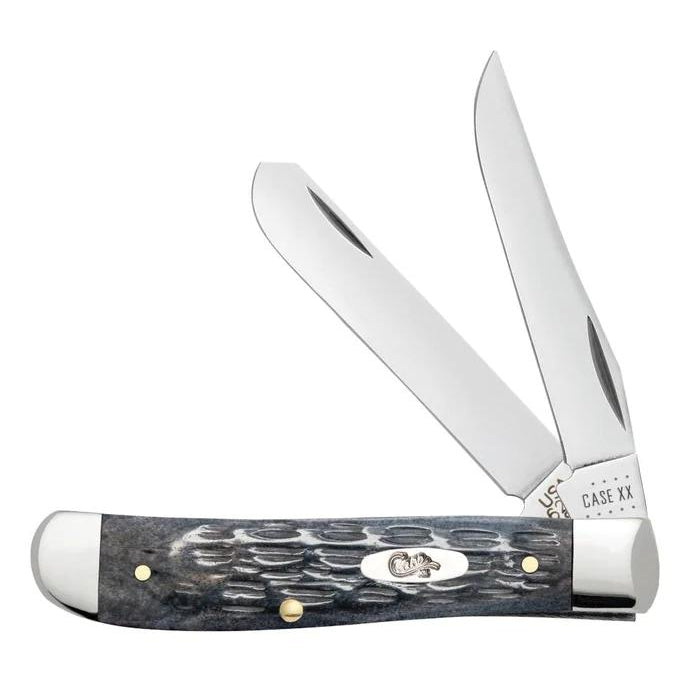 Case 58414 Pocket Worn Gray Bone Crandall Jig Mini Trapper-Knives & Tools-Kevin's Fine Outdoor Gear & Apparel