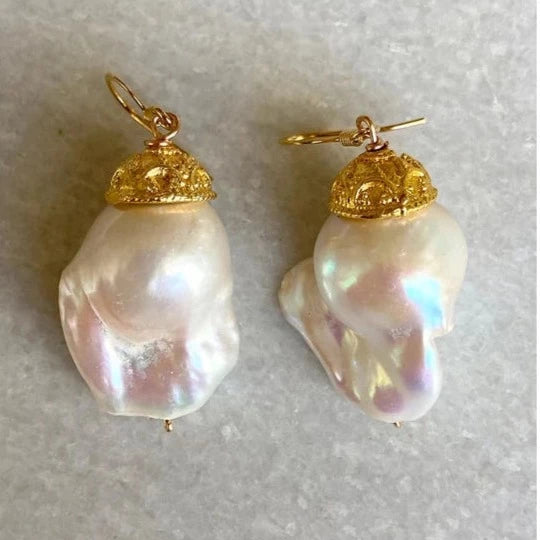 Crapped Ivory Baroque Pearl Earrings-Jewelry-Kevin's Fine Outdoor Gear & Apparel