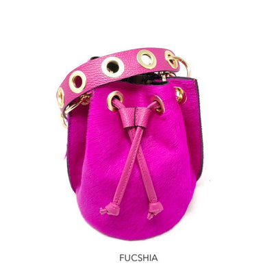 Italian Made Mini Bucket Bag-Handbags-FUSCHIA-Kevin's Fine Outdoor Gear & Apparel