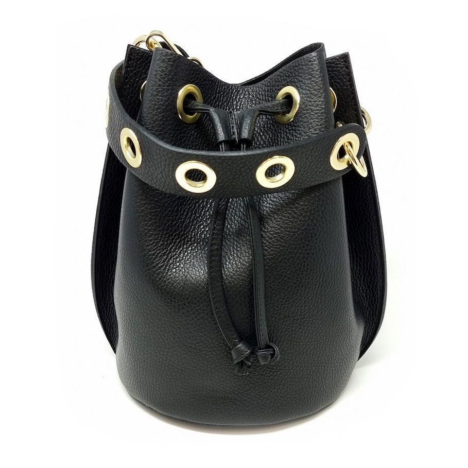Italian Made Bucket Bag-Handbags-BLACK-Kevin's Fine Outdoor Gear & Apparel