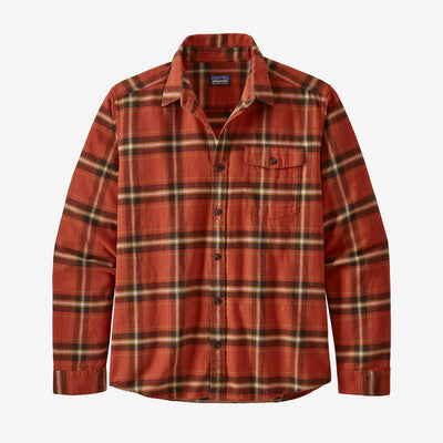 Patagonia Fjord Lightweight Flannel Shirt-MENS CLOTHING-M-Lawrence: Hot Ember-Kevin's Fine Outdoor Gear & Apparel