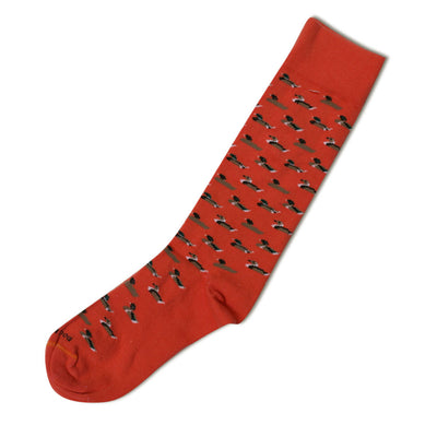 Men's Graphic Socks-FOOTWEAR-Wilson Brown Sock Company-DECOYS/ ORANGE/DUCKS-Kevin's Fine Outdoor Gear & Apparel