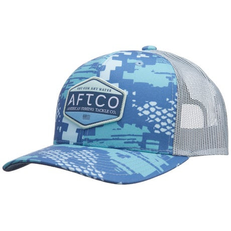 Aftco Transfer Trucker Cap-Men's Accessories-Teal Digi Camo-Kevin's Fine Outdoor Gear & Apparel