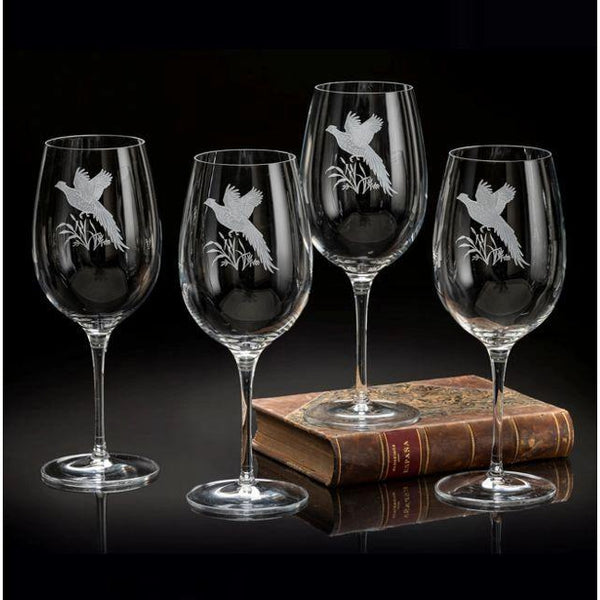 Assorted Gamebirds Stemless Wine Glasses