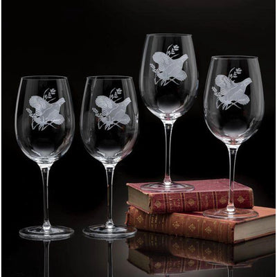 Upland Game Birds Wine Glass-HOME/GIFTWARE-Quail-Kevin's Fine Outdoor Gear & Apparel