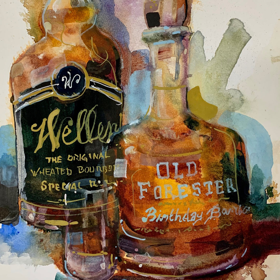 Dirk Walker "Weller & Old Forester" Giclee Print-Decor-8"x10"-Kevin's Fine Outdoor Gear & Apparel