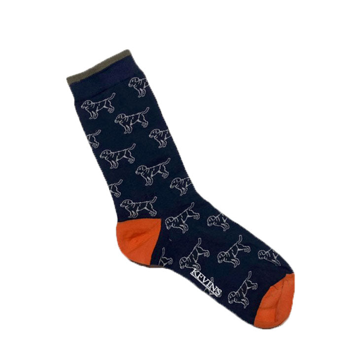 Kevin's Finest Ladies Upland Themed Socks-Women's Footwear-Navy / Lab-Kevin's Fine Outdoor Gear & Apparel