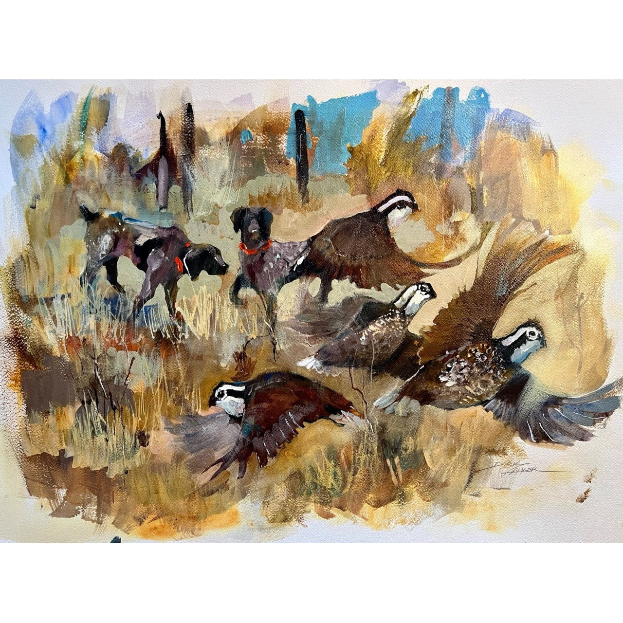 "Bobwhite Explosion" Painting by Dirk Walker-Home/Giftware-Kevin's Fine Outdoor Gear & Apparel
