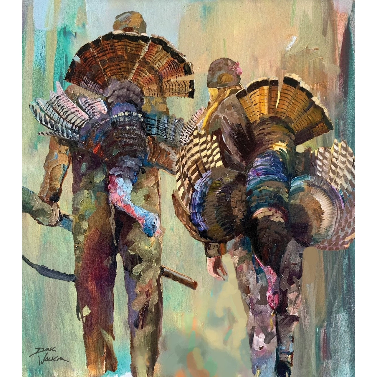 Dirk Walker "I Can’t Believe Your Bird Is Bigger Than Mine - The Turkey Hunters" Giclee Print-Home/Giftware-Kevin's Fine Outdoor Gear & Apparel