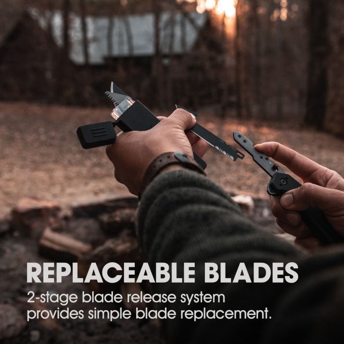  True Replaceable Blade Folding Pocket Knife, Sharp Pocket  Knife with Secure Blade Release System, 3 Stainless Steel Blades: Two Fine  Edge Blades and One Saw Edge Blade : Sports & Outdoors