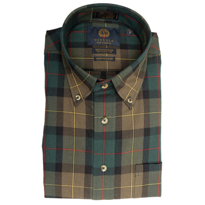 Viyella Plaid Button Down Long Sleeve Sport Shirt-Men's Clothing-Forest-S-Kevin's Fine Outdoor Gear & Apparel